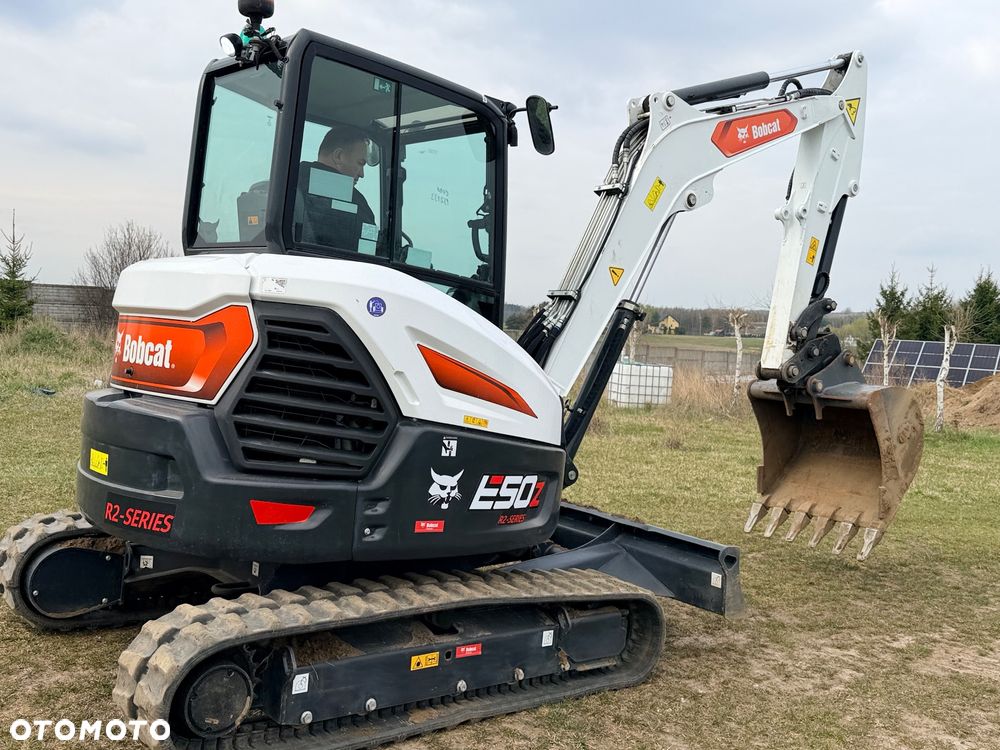 Bobcat Minikoparka Bobcat e50Z 5ton e55 e60 Cat 303.5 304  305 3xłyżki Ramię LOONG dodatkowe linie hydr wyjścia AUX1 + 2 przeciw waga MAX-dociążenie gąsienice 85% od nowości 1 właściciel z Niemiec Auto IDLEE po serwisie Widły wiertnica grabie i inne za dopłatą Szybkozłącze hydr Miller łyżka przedsiębierna Pług  Kubota Takeuchi Jcb - 11