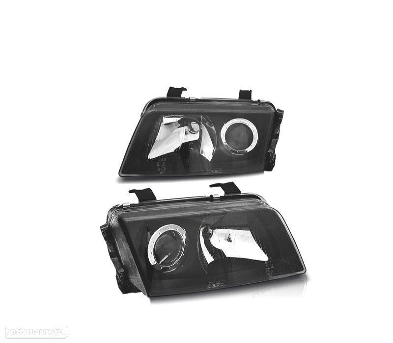 FARÓIS COM PROJETOR AUDI A4 94-99 FUNDO PRETO - 1