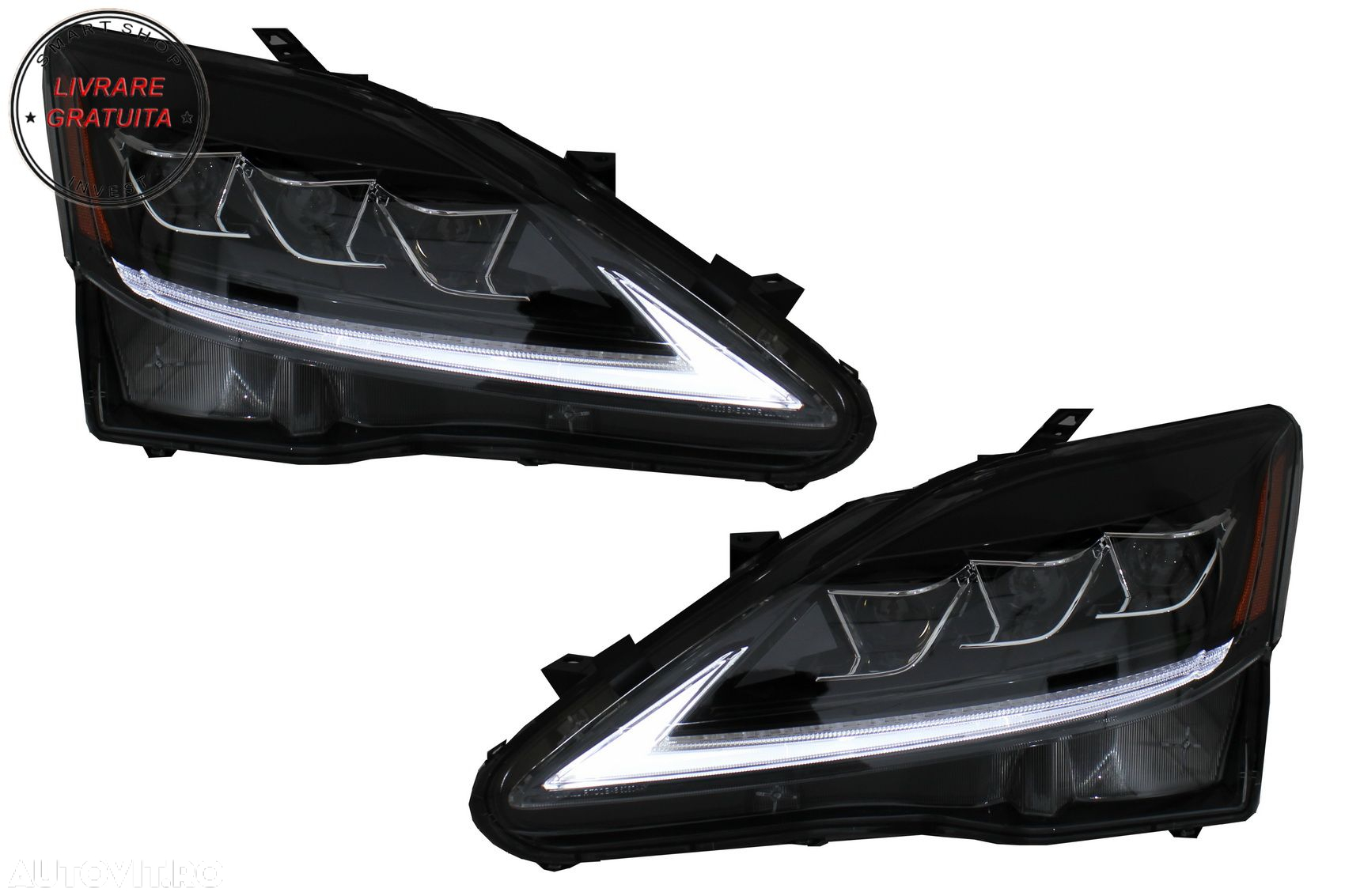Faruri Full LED Semnal Dinamic LEXUS XE20 (2006-2013) Negru- livrare gratuita - 2