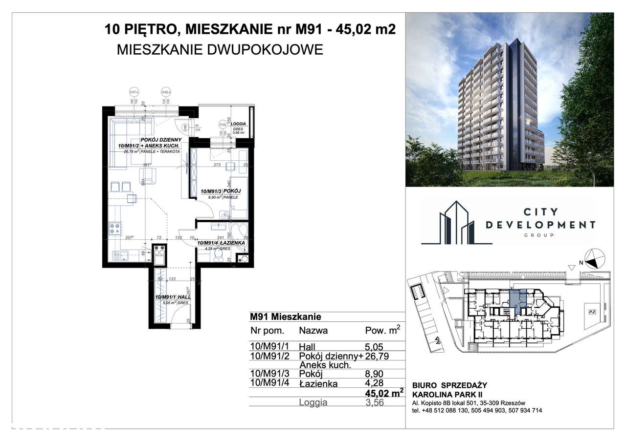 2 Pokoje 45 m2 Projektant Nowe Mieszkanie 10 piętro