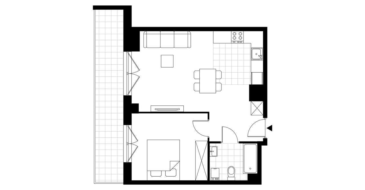 2-pokojowe mieszkanie 44m2 + balkon Bez Prowizji - Pełny obrazek: 4/8