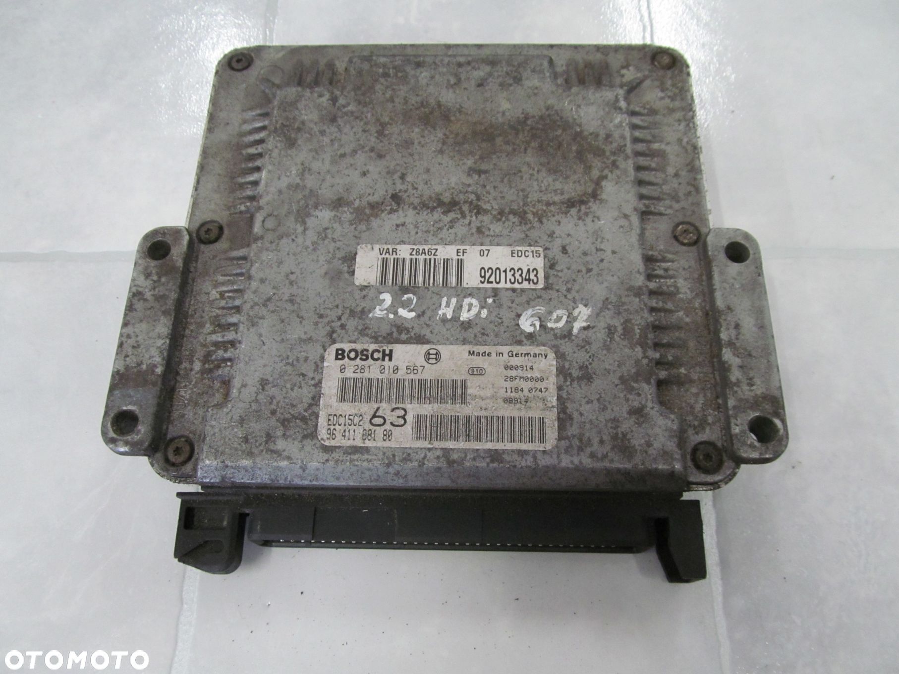 PEUGEOT CITROEN 2.2 HDI KOMPUTER STEROWNIK 0281010567 9641188180 - 1