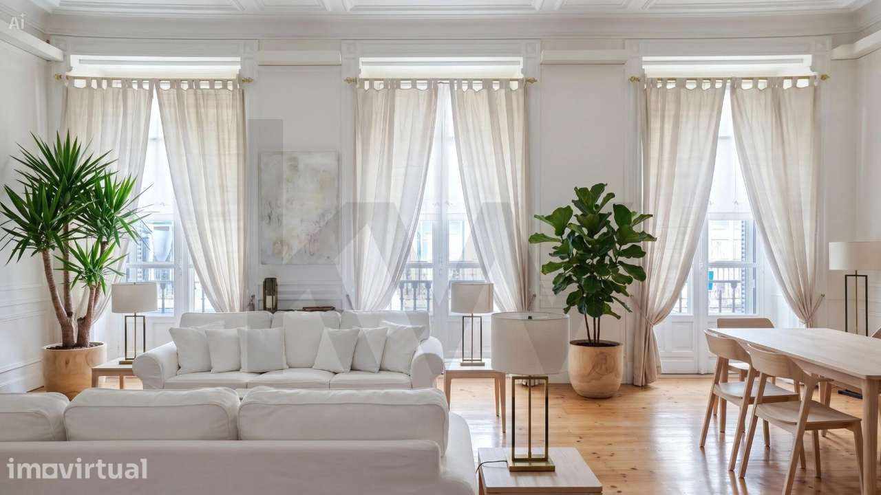 T3 de Charme na Baixa, junto ao Rio: Sala com 55 m2, Terraço de 12m2 e - Grande imagem: 5/24