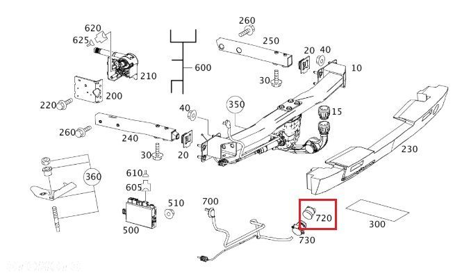MERCEDES WIELE MODELI Zaslepka wtyczki haka OE - 2