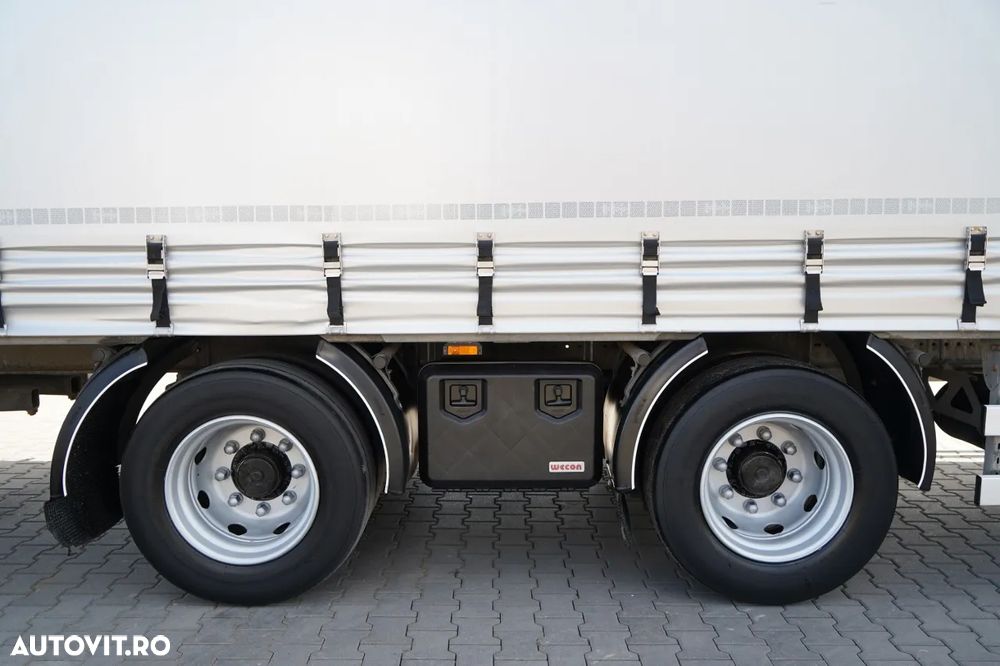 DAF XF 480 / CUPLAJ TANDEM / SSC / MEGA / PUNȚĂ RIDICATĂ / I-PARK COOL / ȘINGURI PENTRU STICLE / REMORCA WECON - 7,70 M / - 23