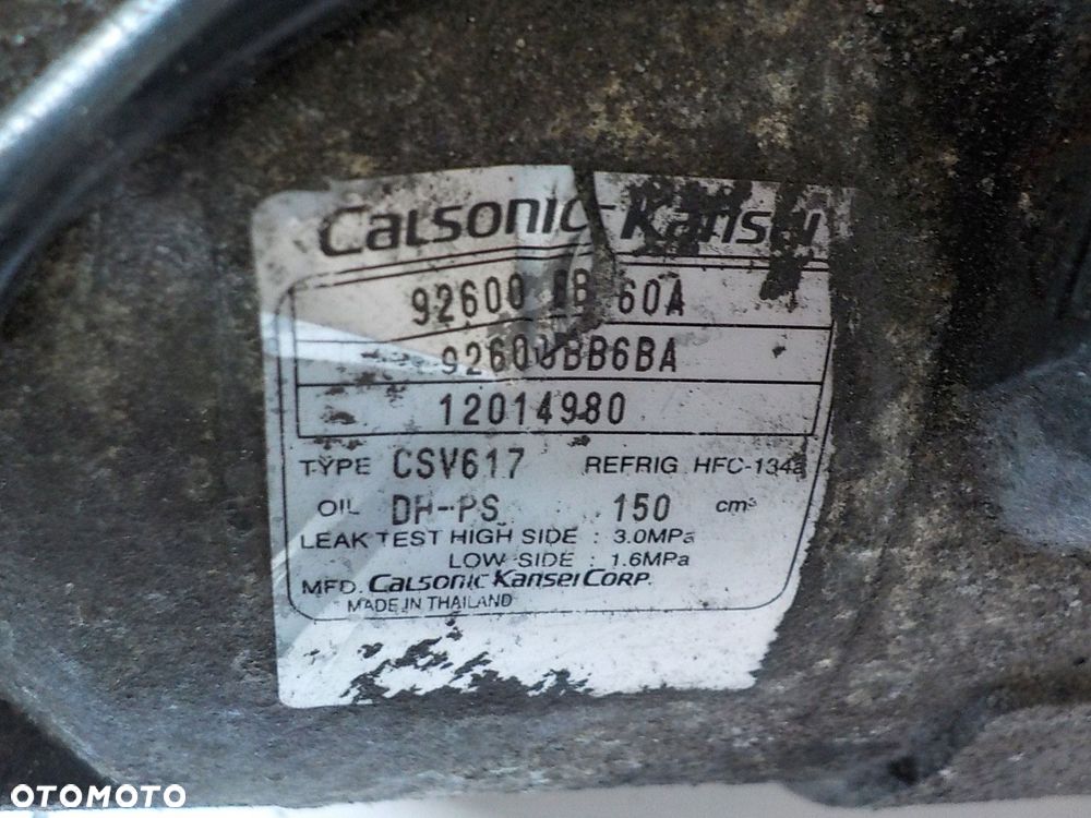NISSAN QASHQAI J10 1.6 DCI SPRĘŻARKA POMPA KLIMATYZACJI 92600BB60A - 2