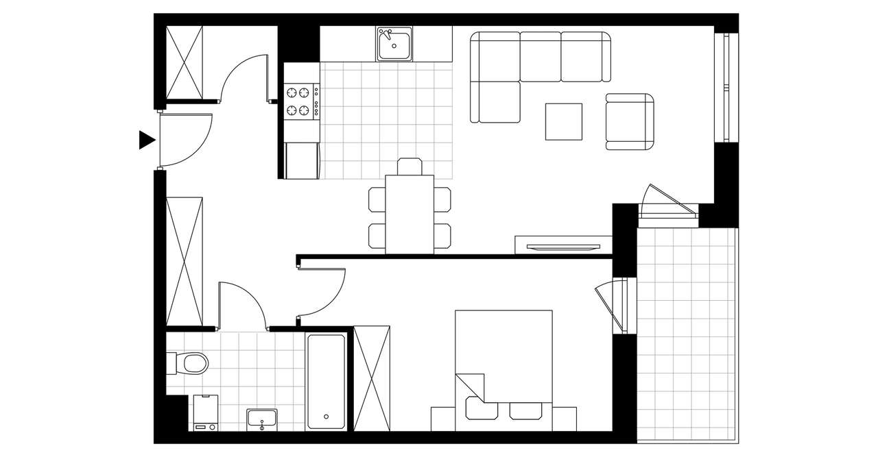2-pokojowe mieszkanie 52m2 + balkon - Pełny obrazek: 3/23