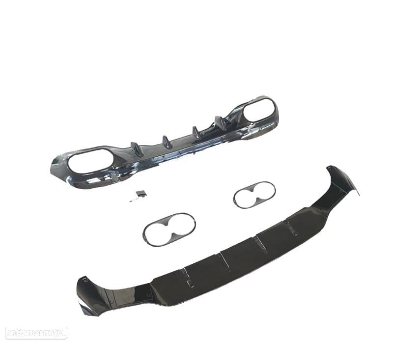 DIFUSOR MERCEDES CLASE CLA W118 AMG 19- LOOK AMG CLA45 PRETO BRILHANTE - 2