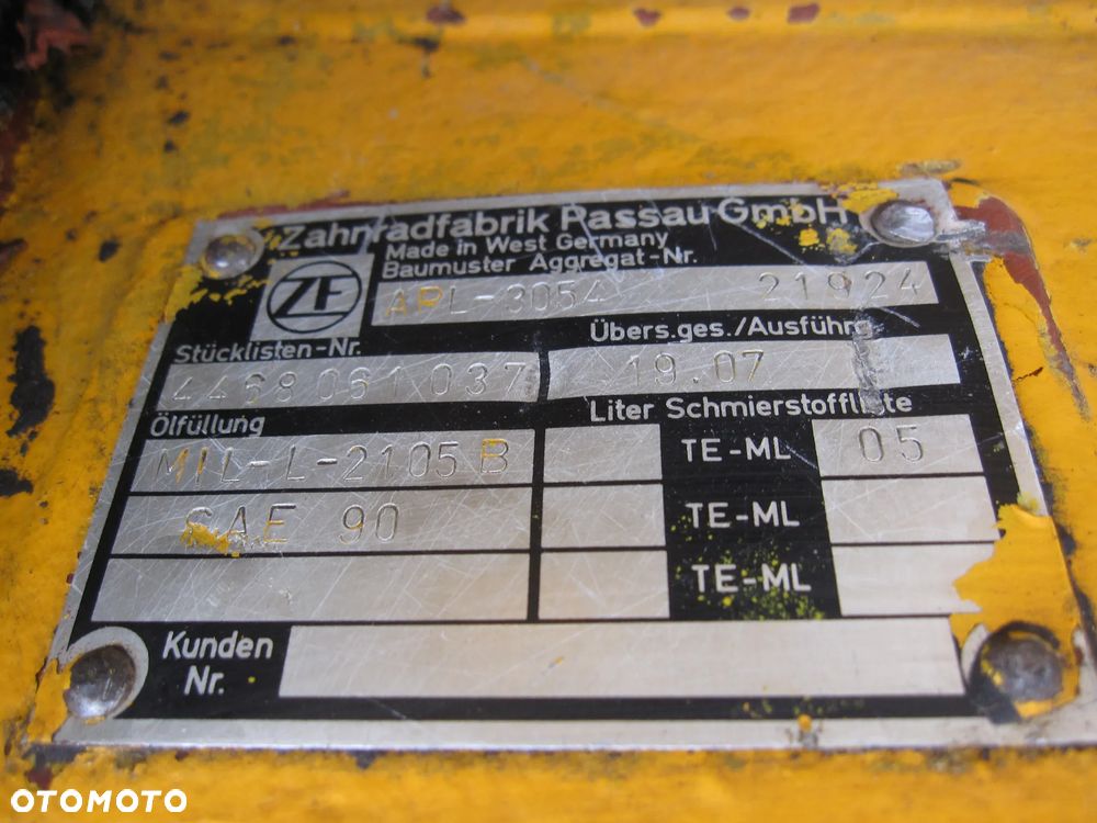 ZF most APL-3054 Ahlmann AZ 7 AZ 10 Frisch dyfer mechanizm różnicowy zwolnica wieniec piasta atak - 3