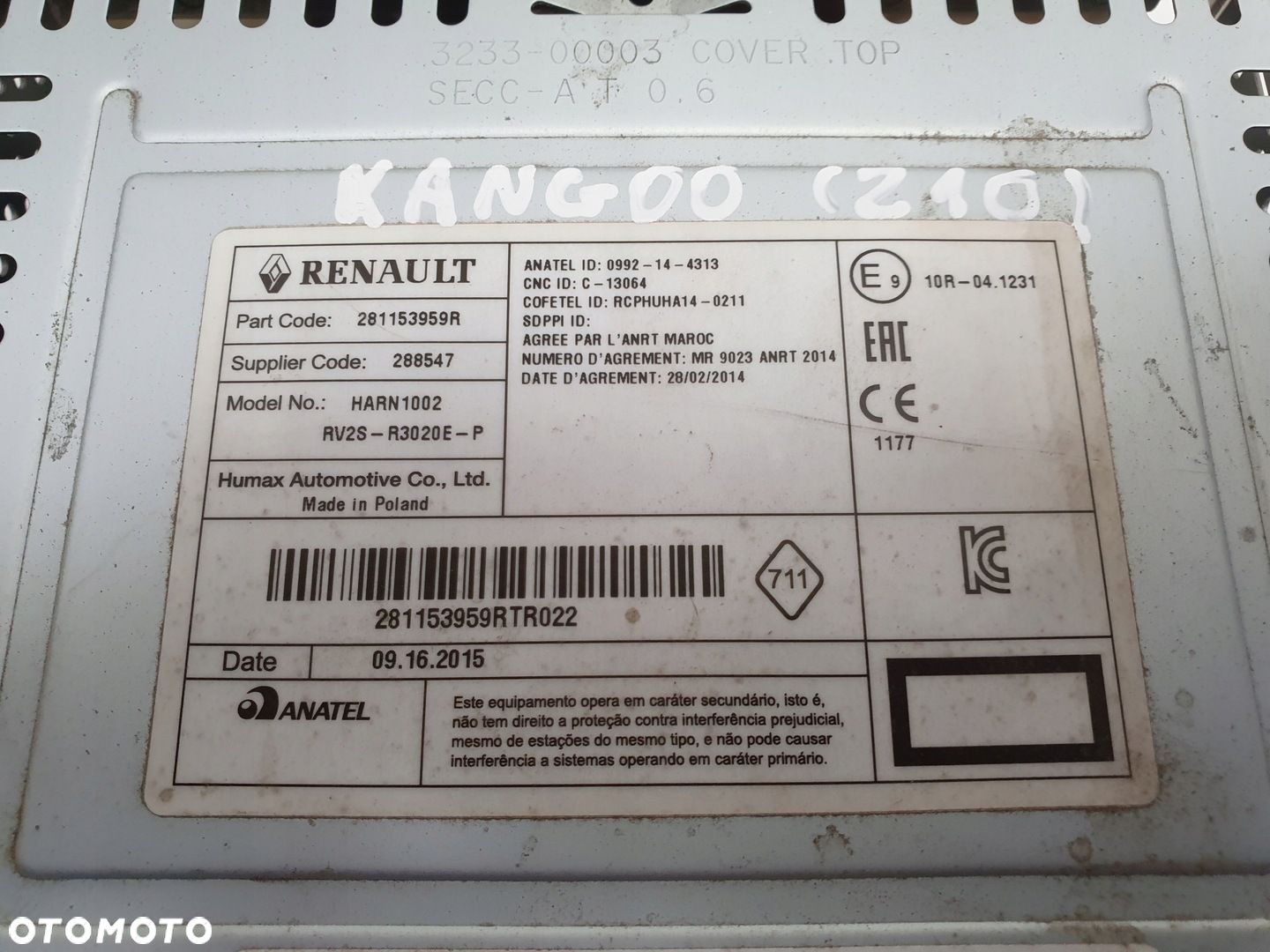Renault Kangoo II III Citan RADIO CD Radioodtwarzacz 281153959R - 3