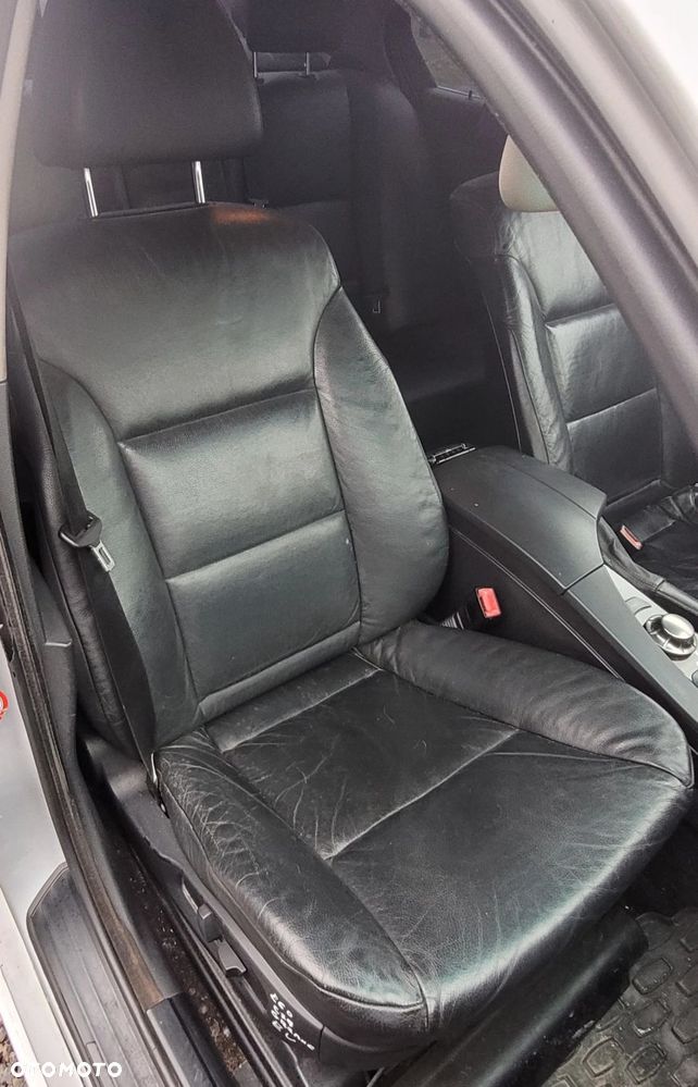FOTEL PRAWY PRZÓD PRZEDNI BMW E60 E61 EUROPA GRZANY PAMIĘĆ CZARNA SKÓRA - 1