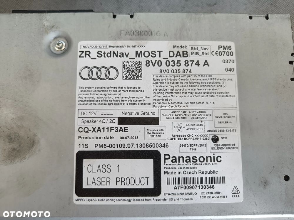 Radio Nawigacja Audi A3 8V Multimedia Czytnik Jednostka 8V0035874A - 4