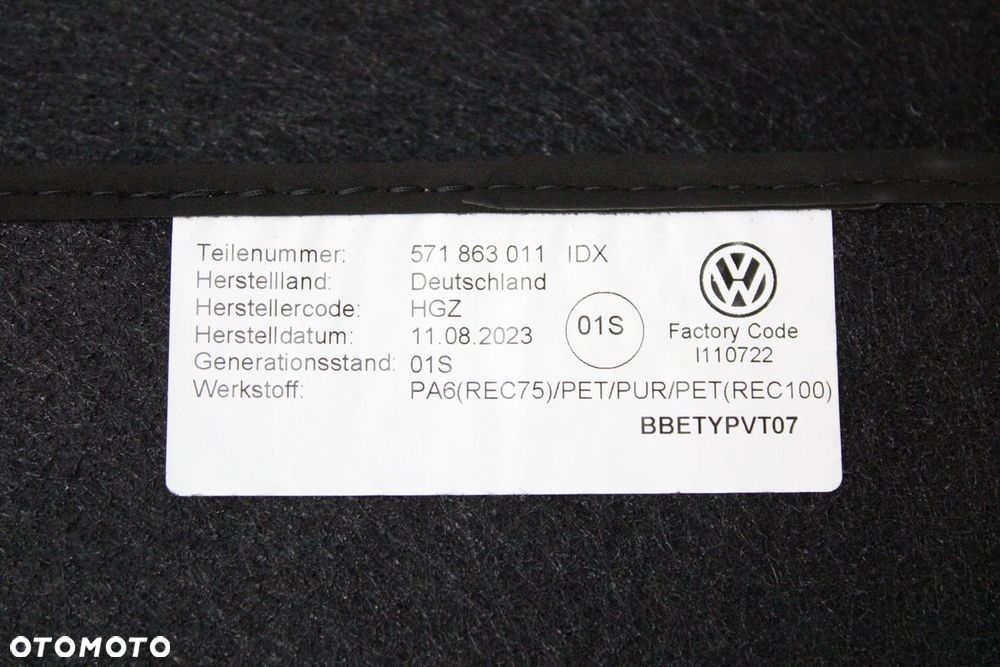 NOWE ORG DYWANIKI VOLKSWAGEN TIGUAN III 571863011 - 8