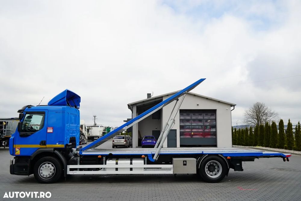 Renault D WIDE 380 DE11 / 4X2 / CAMION DE REMORCAJE 8 M / TRANSPORT AUTO / PLATFORMĂ / TROLIU / - 3