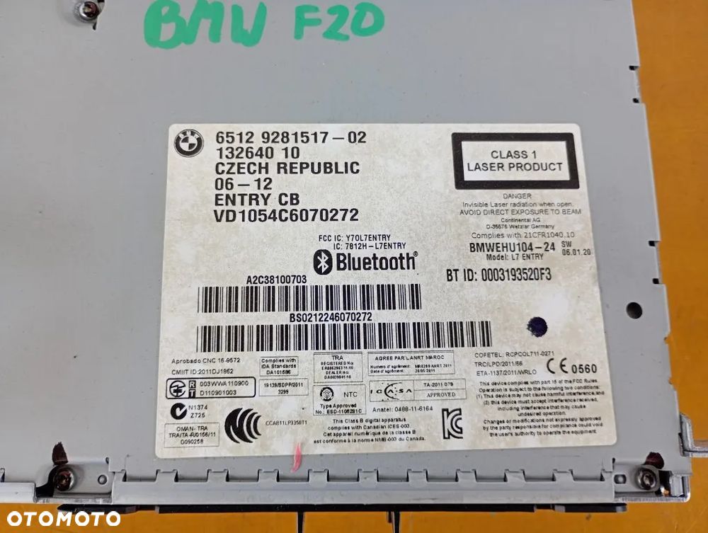 radio nawigacja czytnik cd bmw f20 f30 f31 9281517 - 3