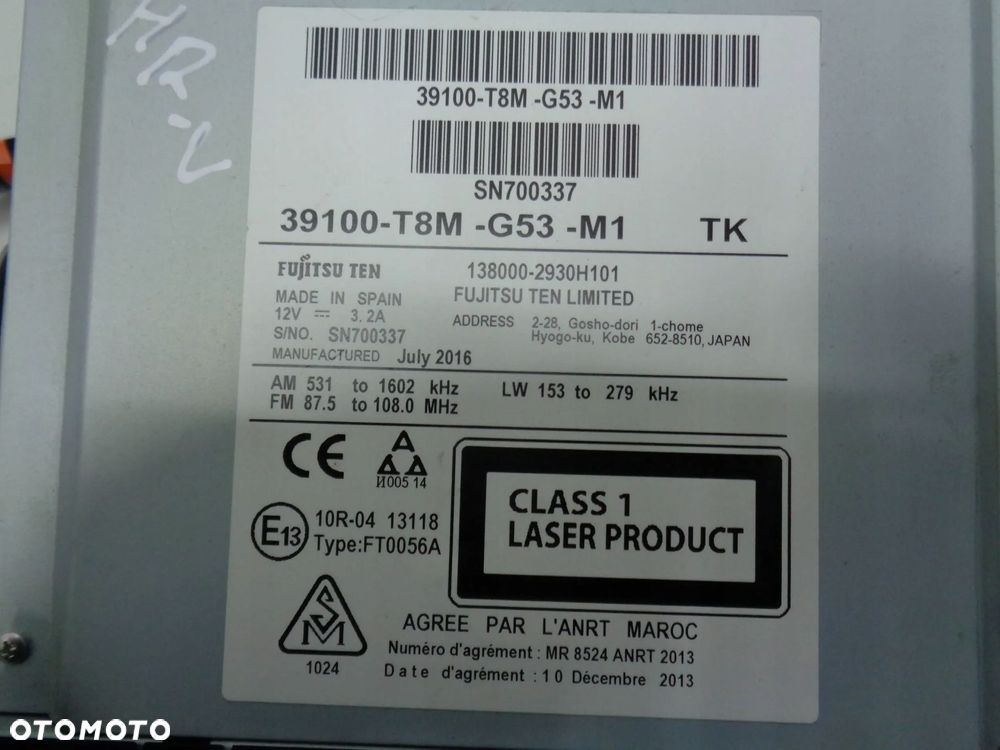 honda hr-v ii hrv ii radio nawigacja 39100-t8m-g53-m1 - 8