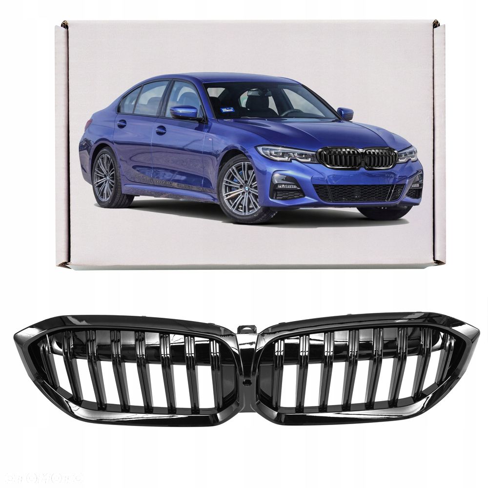 bmw seria 3 g20 18-22 grill przedni czarny połysk atrapa nerki 51138072086 - 1