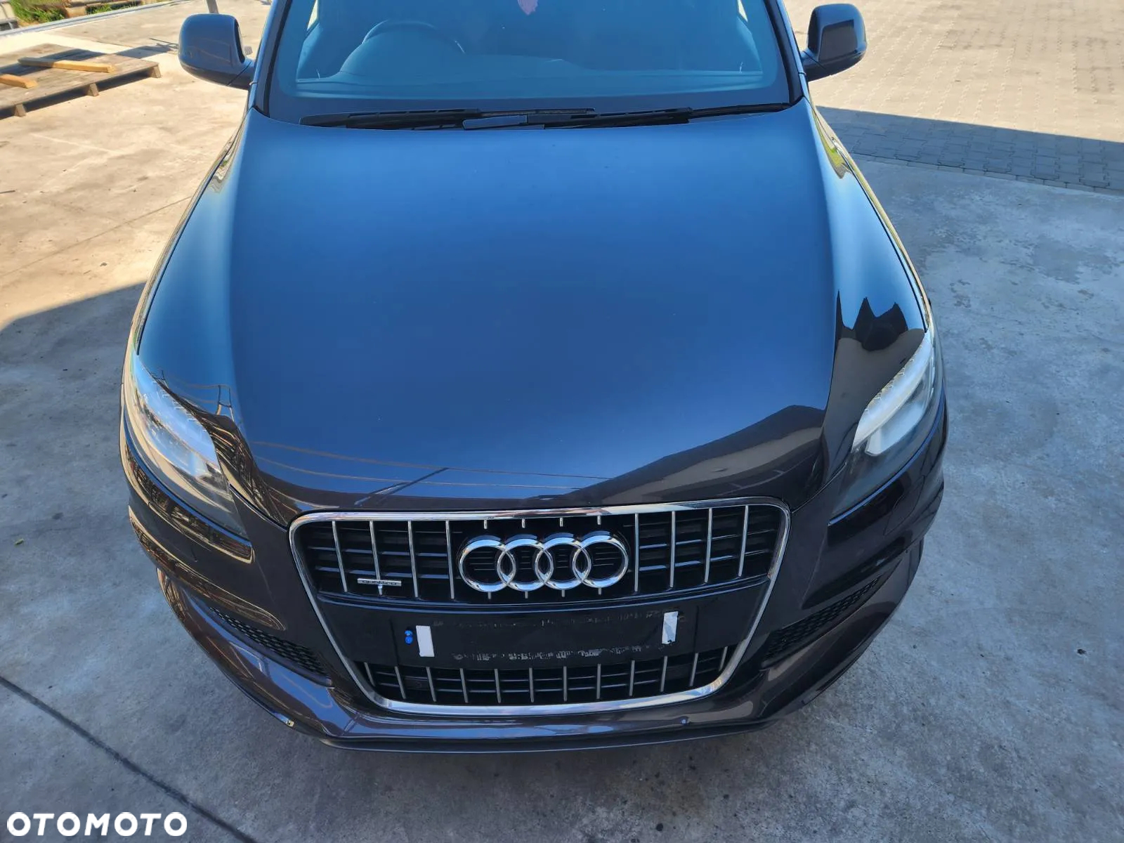 AUDI Q7 4L LIFT 09-15R KOMPLETNY PRZOD 3.0 S-LINE ZDERZAK LAMPY MASKA BLOTNIKI PAS BIALY LZ7L - 7