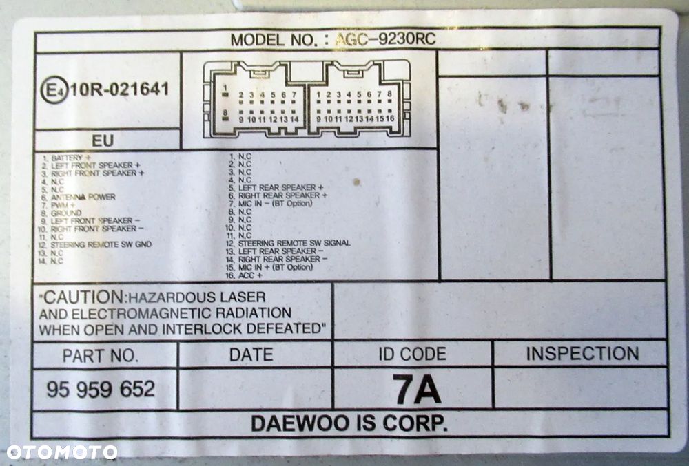 CHEVROLET CAPTIVA RADIO RADIOODTWARZACZ MP3 CD 95959652 - 3