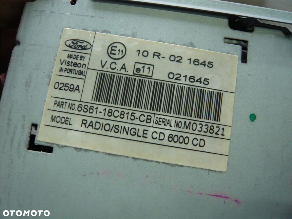 radio cd 6s61-18c815-cb ford fiesta mk6 - 2