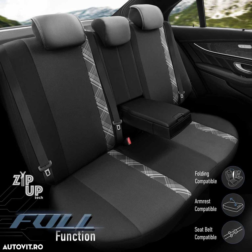 Set huse scaune Premium, Universale, fractionate Otom Horizon 1808 negru/fumuriu - 3