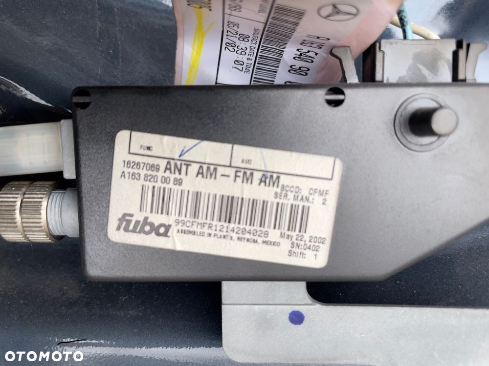 Mercedes ML 163 lift  klapa szyba zamek klapy granatowa 189 antena emblemat - 9