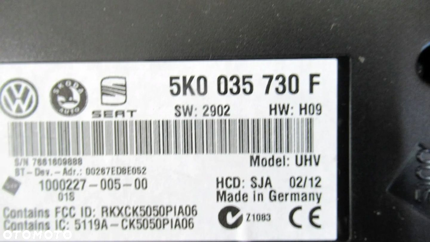 VW PASSAT B7 2.0 TDI MODUŁ BLUETOOTH 5K0035730F - 3