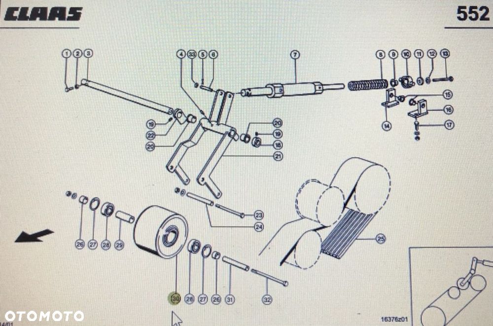00 0545 558 0/00 0667 524 2/Claas rolka napinacza/Claas Lexion 580 770-760 670-640 600 560-540 - 1