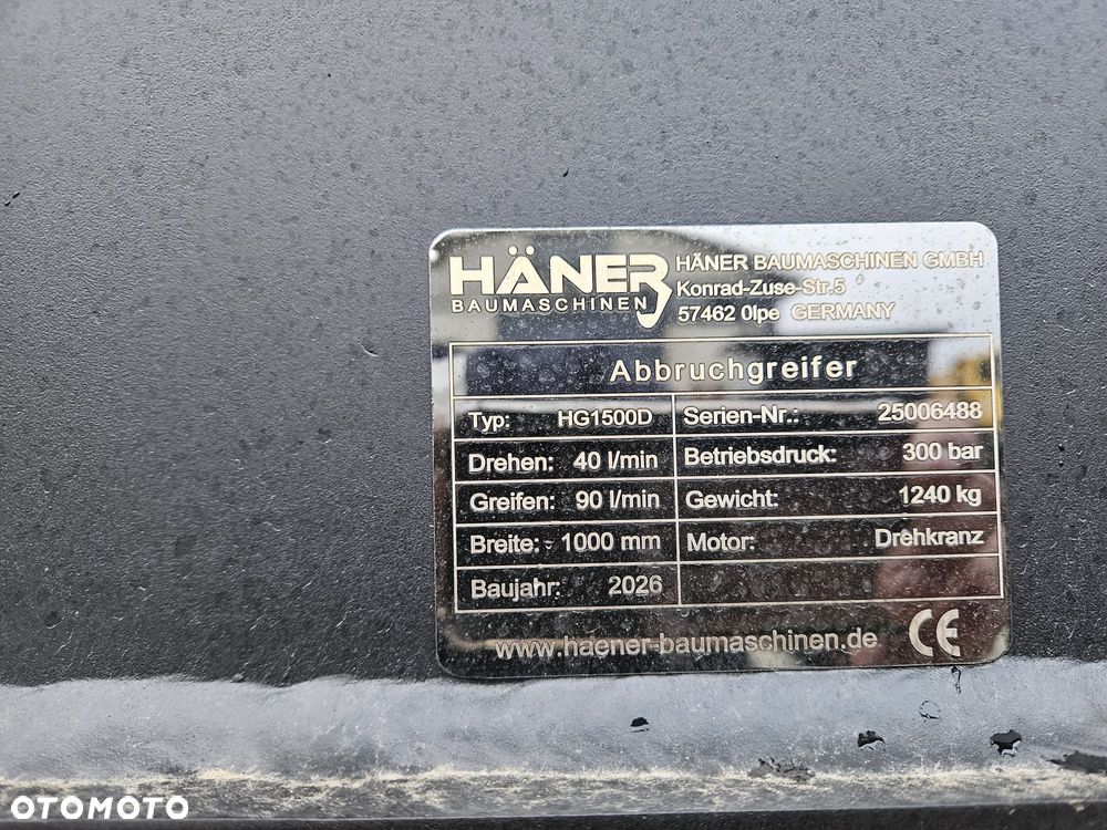 Inny NOWY CHWYTAK SORTUJĄCY Haner HG 1500D 2026r. , MUSTANG GRP 1500 - 9