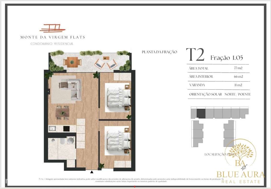 Apartamento T2 em Vila Nova de Gaia com Varanda - Grande imagem: 3/7