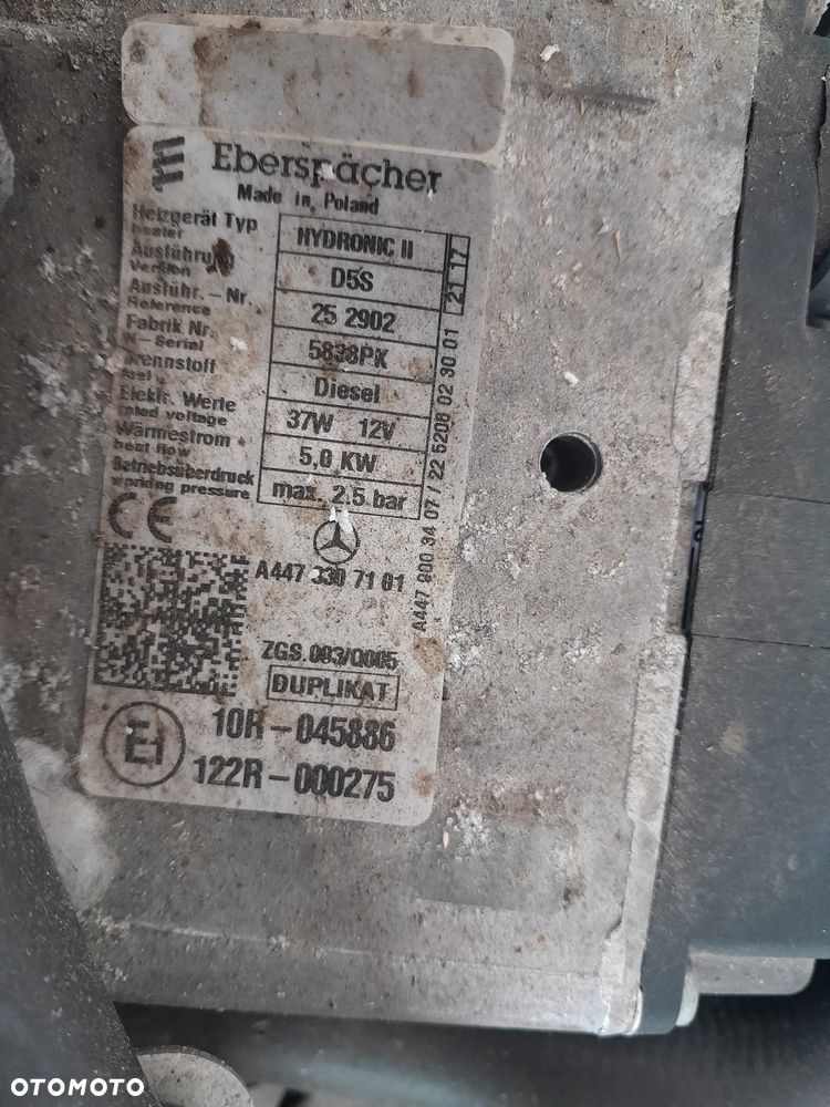 OGRZEWANIE POSTOJOWE WEBASTO EBERSPACHER MERCEDES W447 V-KLASA - 3