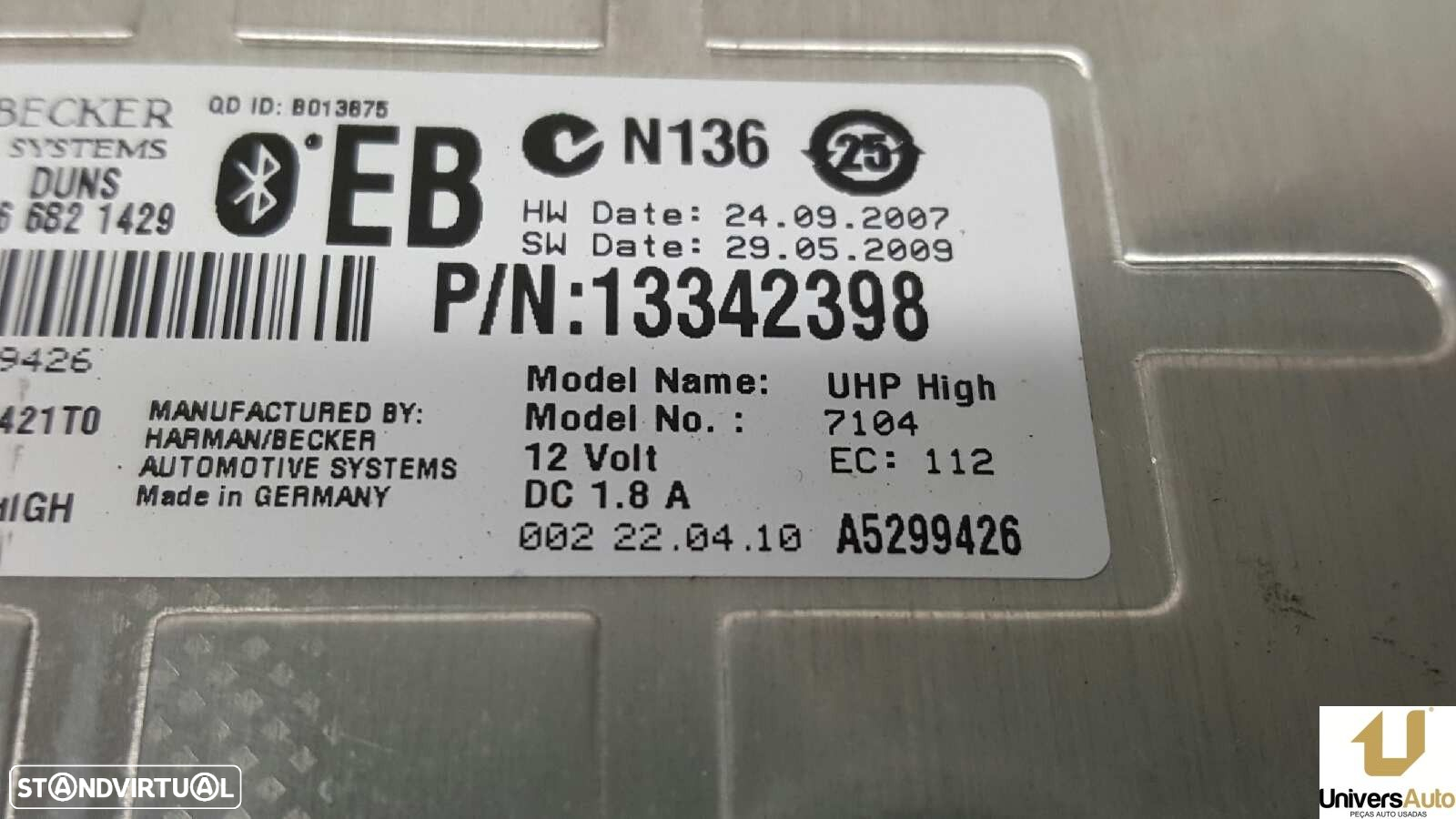 UNIDADE DE CONTROLE BLUETOOTH OPEL INSIGNIA BERLINA EDITION - 4