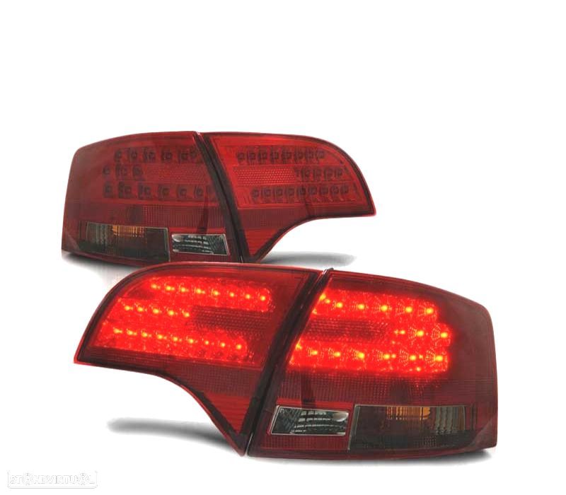 FAROLINS TRASEIROS LED PARA AUDI A4 B7 AVANT 04-08 VERMELHO FUMADO - ESCURECIDO - 1