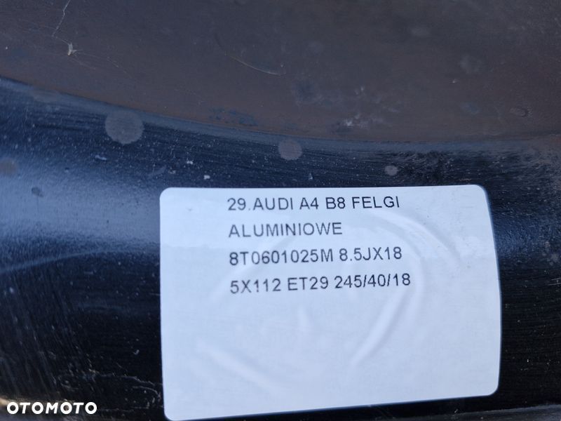 AUDI A4 B8 A5 8T FELGI ALUMINIOWE ALUFELGI 18 CALI 8.5J 5x112 ET29 8T0601025M - 4