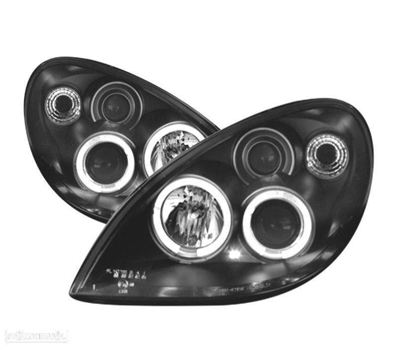 FARÓIS ANGEL EYES PARA CITROEN XSARA 99+ FUNDO PRETO - 1