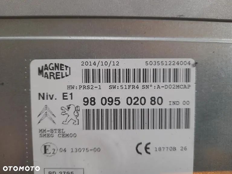 Radio CD Peugeot 208 I 2008 I 9809502080 - 2