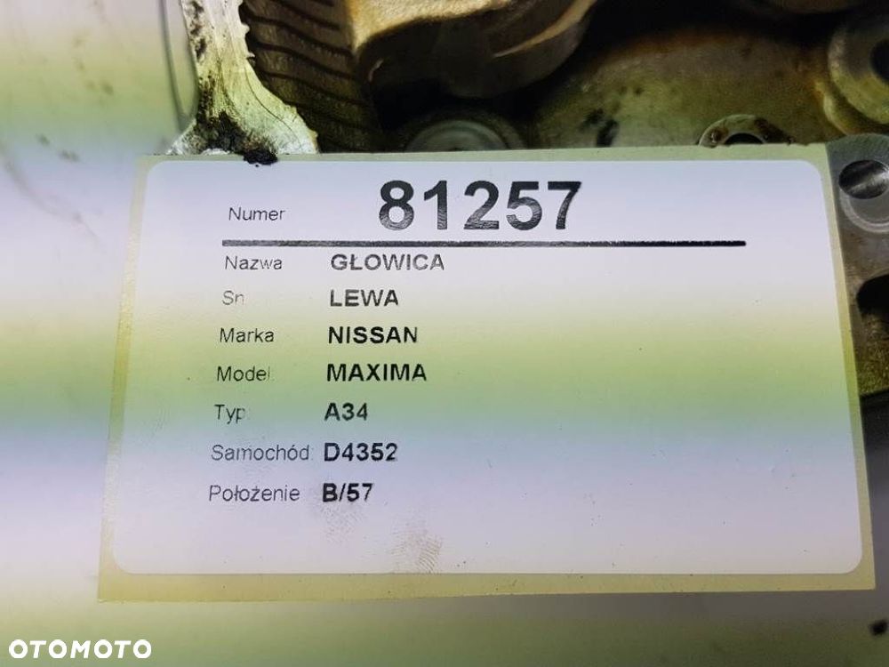 GŁOWICA LEWA NISSAN MAXIMA A34 VI 2005 3.5 V6 - 7