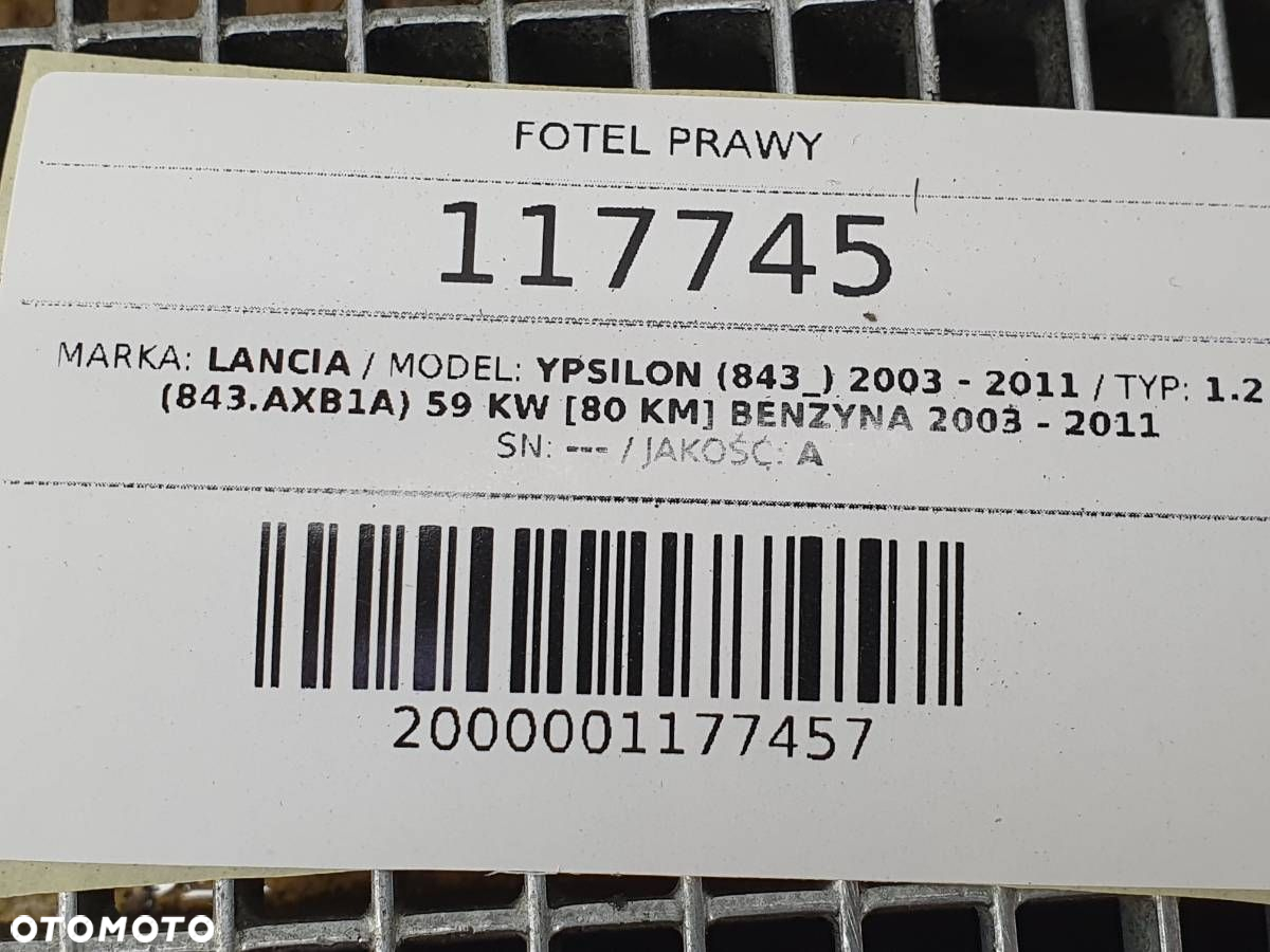 FOTEL PRAWY PRZÓD PASAŻERA YPSILON II LANCIA EUROPA - 9