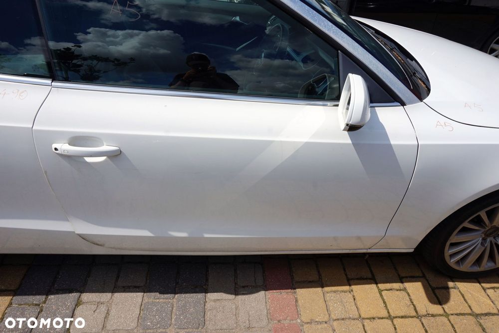 DRZWI PRZEDNIE PRAWE A5 I 8T CABRIO LY9C  BIAŁY AUDI 2007-2016 - 3