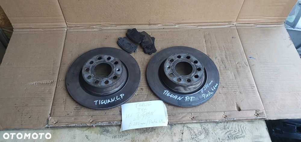 Tarcze klocki hamulcowe tył tylne 280mm VW Tiguan I Lift 2.0 TDI - 7