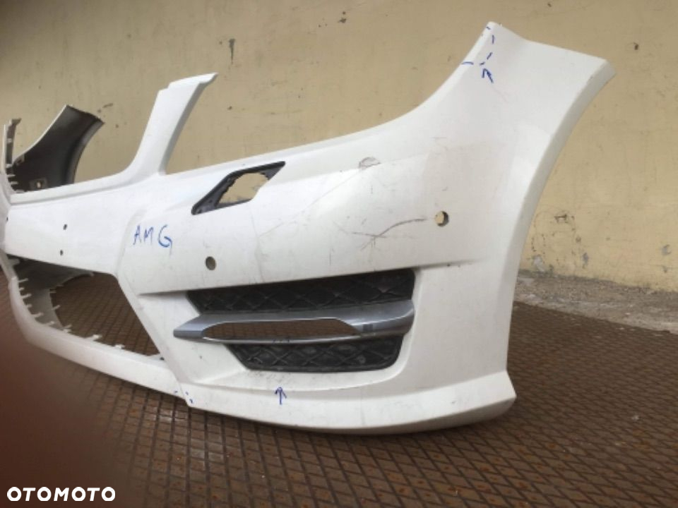 MERCEDES C 204 zderzak przód AMG lift pdc xenon chrom LED kratka - 3