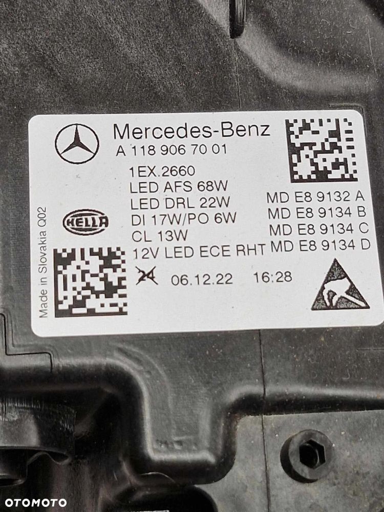 MERCEDES CLA W118 MULTIBEAM LED LAMPA PRAWA PRZÓD A1189067001 - 16