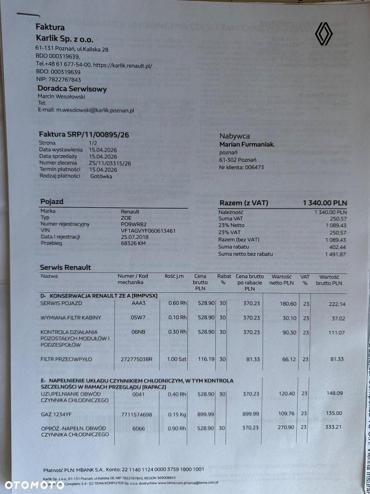 Renault Zoe R90 Z.E 40 Intens (z akumulatorem) - 12