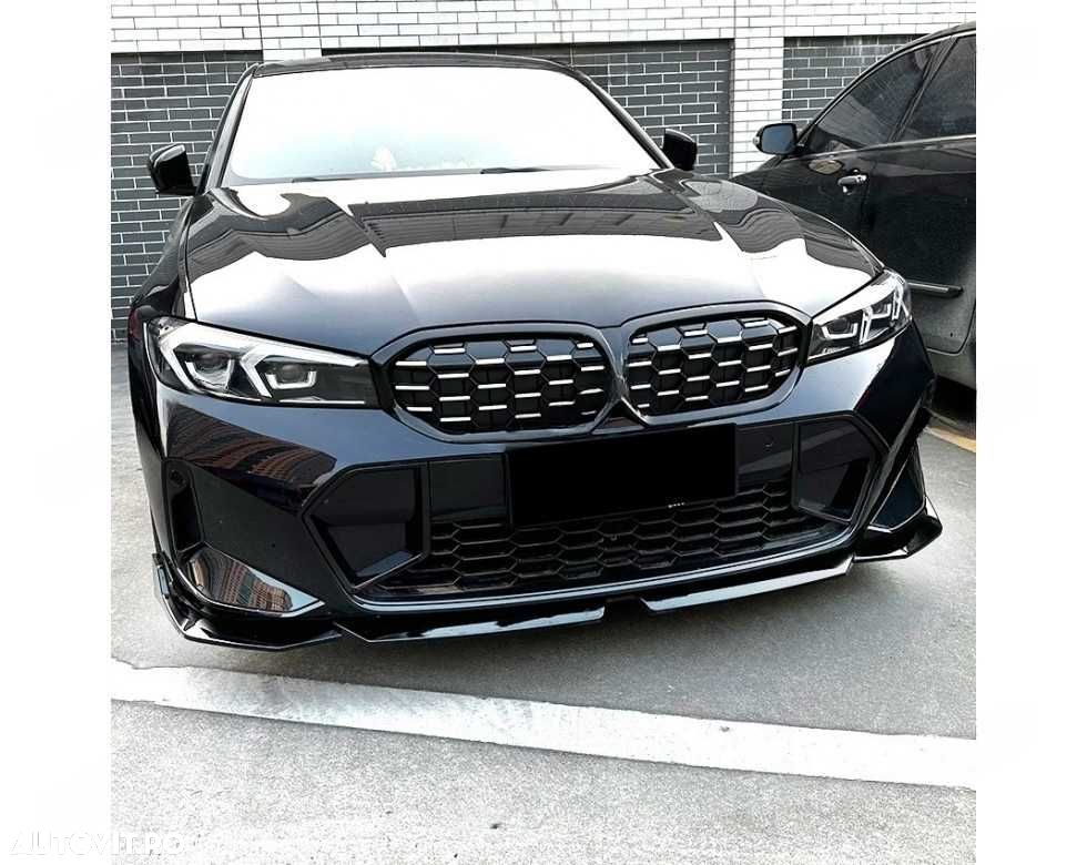 Prelungire Lip Bara Fata M BMW Seria 3 G20 G21 Facelift, Negru Lucios - 4