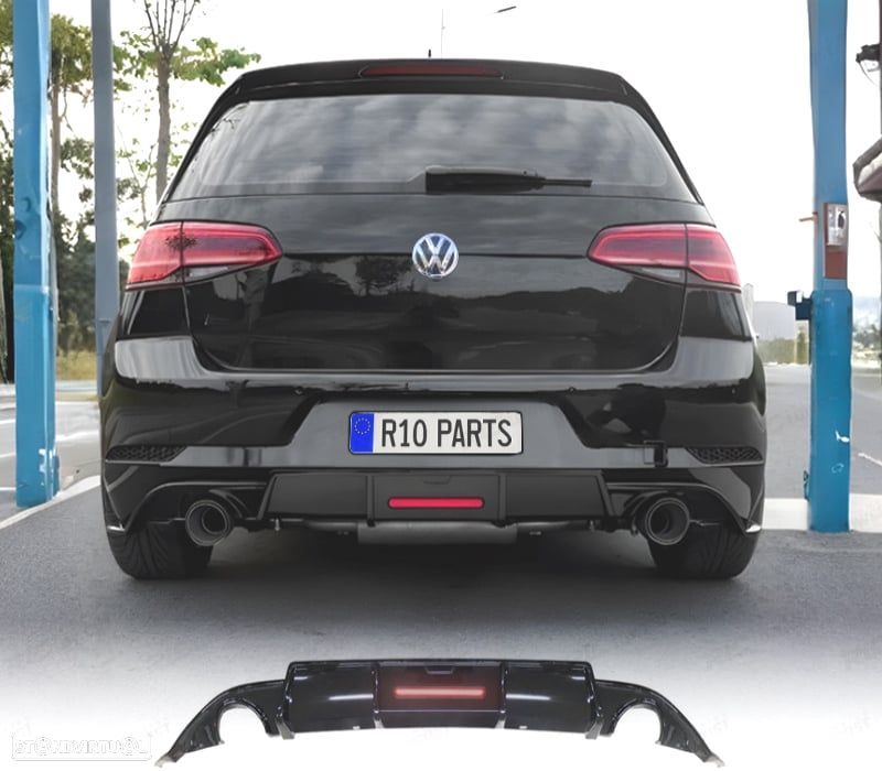 DIFUSOR VOLKSWAGEN VW GOLF 7 12-17 + LUZ DE TRAVAGEM LOOK TCR - 1