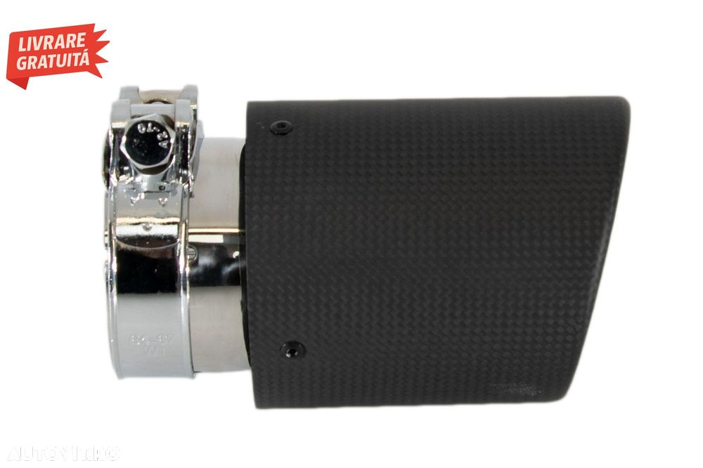 Toba Universala Ornament Sistem de evacuare Carbon Fiber Finisaj Mat 6.8cm / 2.67i- livrare gratuita - 5