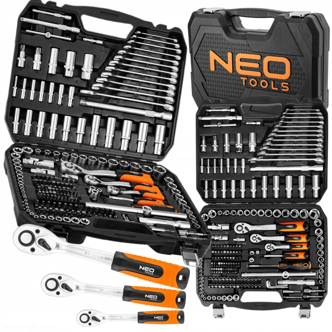 NEO ZESTAW KLUCZY NASADOWYCH 220 el 1/2" 3/8" 1/4" PŁASKIE TORX BITY 10-220 - 12