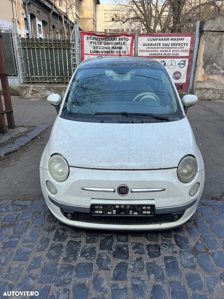 Dezmembrez Fiat 500 alb 2007 1,4 benzina 73KW - 2