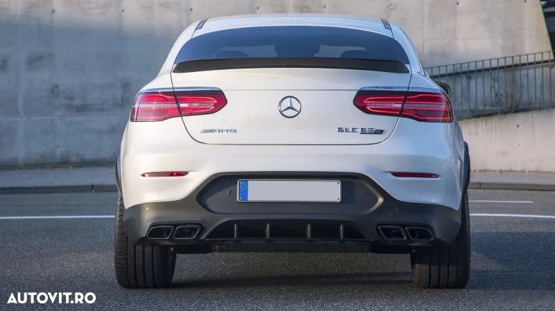 Difuzor Bara Spate compatibil cu Mercedes GLC Coupe C253 Sport Line (2015-2019) GLC63 Design Evacuari Negre - 7