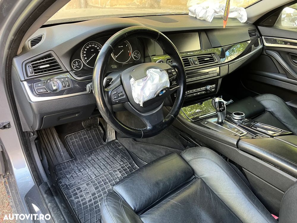 Interior complet piele negru Bmw Seria 5 F11 break non facelift 2011 semi electric incalzire Europa - 10